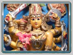 Baghbazar Haldarbari MahishashurMardini idol in full glory