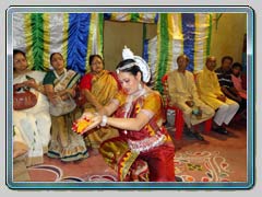 Dance programme during Durgapuja at Baghbazar Haldarbari